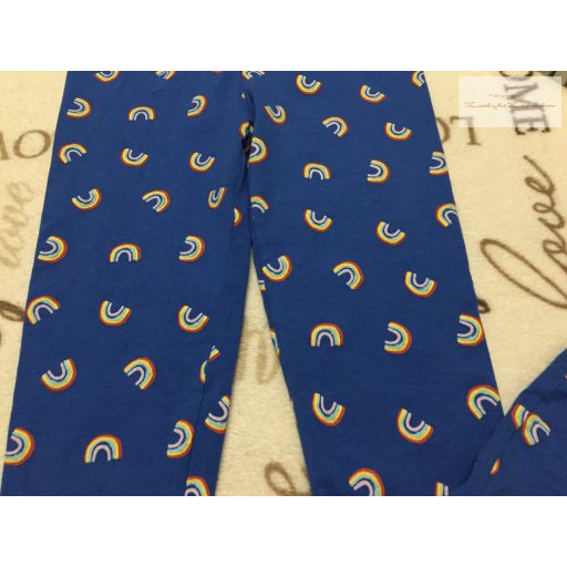 TU 9 év 134 cm kék, szivárvány mintás pamut lány legging újszerű,hibátlan