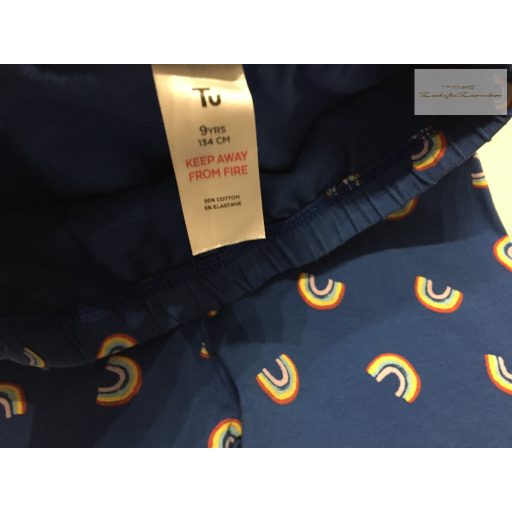 TU 9 év 134 cm kék, szivárvány mintás pamut lány legging újszerű,hibátlan