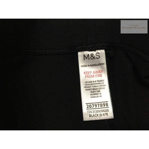 M§S 8-9 év 134 cm fekete pamut lány legging- újszerű,hibátlan 