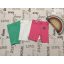 Nutmeg 9 - 12 hó 80 cm 10 kg pink-fehér-zöld vékony pamut lány  legging szett 3 db - új, címkés