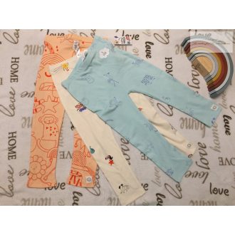   George 4  - 5  év 104 - 110  cm bézs - kék - narancssárga, állat  mintás pamut  legging szett 3 db  - új, címkés