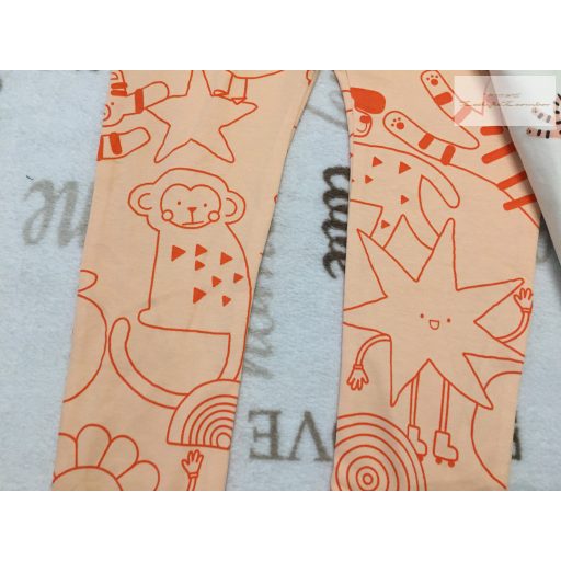 George 4  - 5  év 104 - 110  cm bézs - kék - narancssárga, állat  mintás pamut  legging szett 3 db  - új, címkés