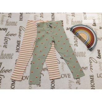   Next 5-6 év 116 cm  szivárvány mintás és csíkos pamut lány legging szett 2 db - új, szettet bontottam