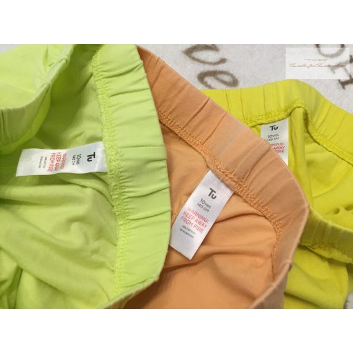 TU 10 év 140 cm citrom-narancssárga és zöld vékony  pamut lány rövid legging újszerű,hibátlan