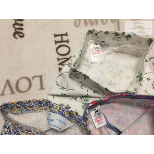 TU, Primark 6 - 9 hó 68-74 cm virágmintás vékony  pamut  lány legging szett 3 db újszerű,hibátlan