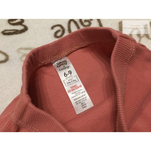 Disney at George 6 - 9 hó 68-74 cm rózsaszín, bordázott pamut lány legging-- újszerű,hibátlan
