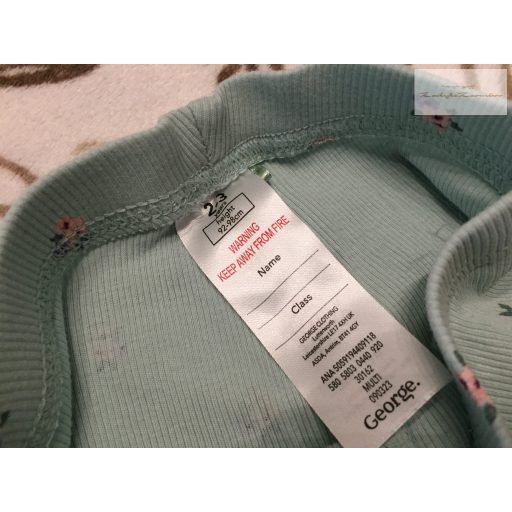 George 2-3 év 92-98  cm zöld, színes virágmintás pamut lány legging újszerű,hibátlan