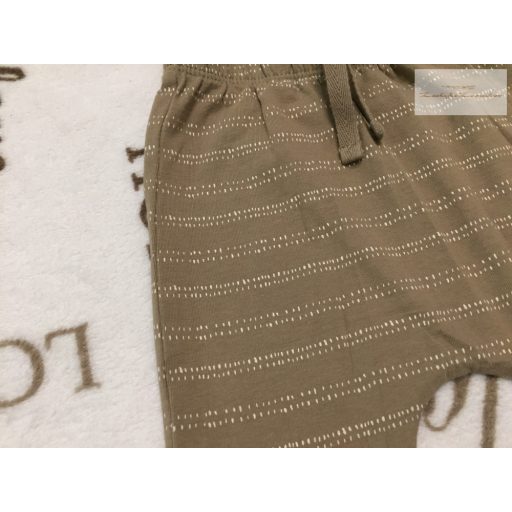 George 9 - 12 hó 74 - 80 cm  barna - fehér mintás vékony pamut fiú nadrág/ legging-újszerű,hibátlan