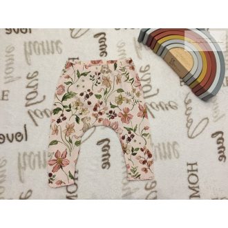   Next 3-6 hó  68 cm rózsaszín, maci és  virágmintás vékony pamut lány legging  - újszerű, hibátlan
