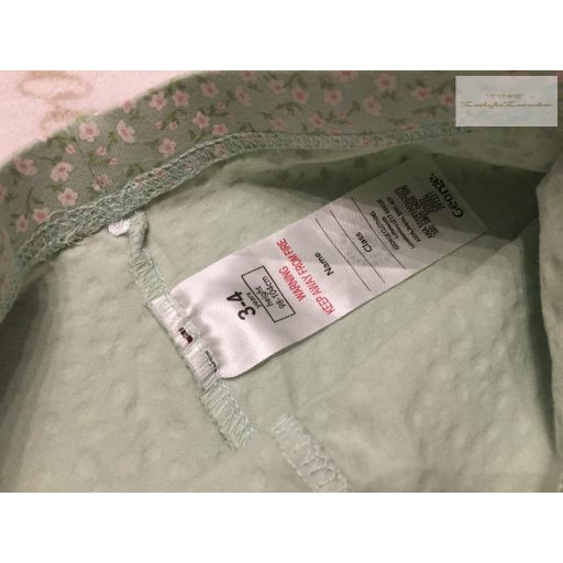 George 3-4  év 98 - 104 cm halvány zöld, apró fehér virágmintás pamut lány rövid legging- újszerű,hibátlan