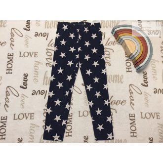   KidsWorld 6-7 év 116 cm kék, fehér csillag mintás pamut legging - újszerű,hibátlan