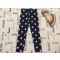 KidsWorld 6-7 év 116 cm kék, fehér csillag mintás pamut legging - újszerű,hibátlan