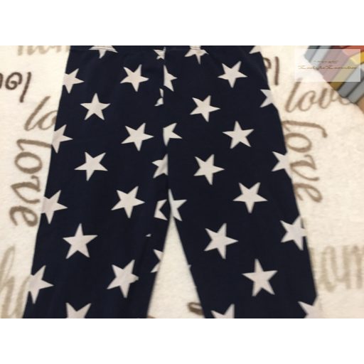 KidsWorld 6-7 év 116 cm kék, fehér csillag mintás pamut legging - újszerű,hibátlan