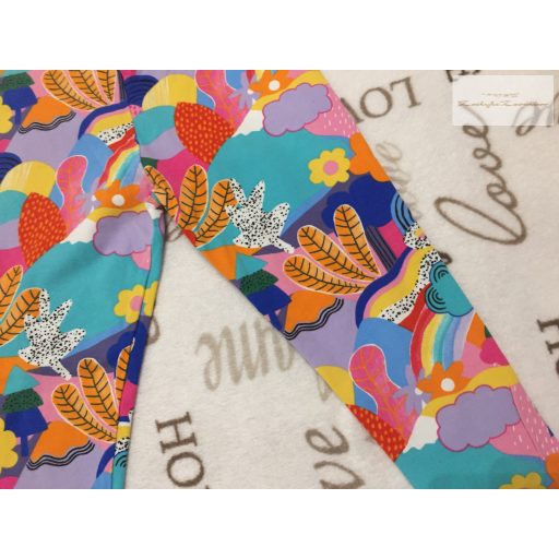 Next 9 év 134 cm színes virágmintás vastagabb pamut lány legging- újszerű,hibátlan