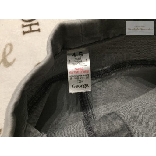 George 4  - 5  év 104 - 110  cm  szürke puha pamutos farmer lány jegging- újszerű,hibátlan