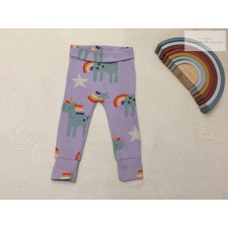  George 6-9 hó 68-74 cm lila, unikornis-szivárvány mintás pamut lány legging  -  újszerű, hibátlan