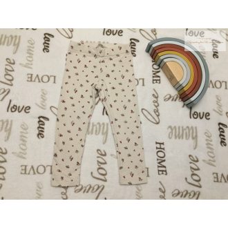   H§M 18-24 hó 92 cm  bézs, fagyöngy mintás pamut lány legging - újszerű, hibátlan