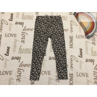   TU 5 év 110 cm fehér virágmintás pamut lány legging - újszerű,hibátlan