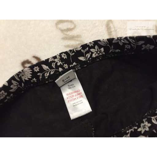 TU 5 év 110 cm fehér virágmintás pamut lány legging - újszerű,hibátlan