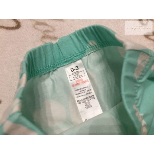 George 0 - 3 hó 56 -62 cm  halvány zöldes, fehér virágmintás  pamut lány legging-új, szettet bontottam