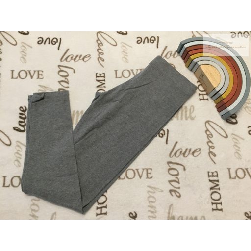 M§s 13-14 év 164 cm sötétszürke pamut lány legging - újszerű,hibátlan