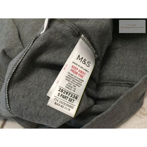 M§s 13-14 év 164 cm sötétszürke pamut lány legging - újszerű,hibátlan