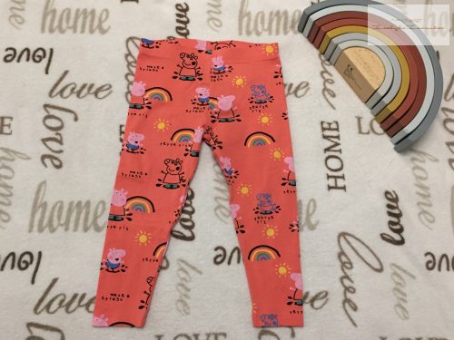 PEppa Pig 18-24 hó 86-92 cm szivárvány-Peppa mintás pamut lány legging új, szettet bontottam