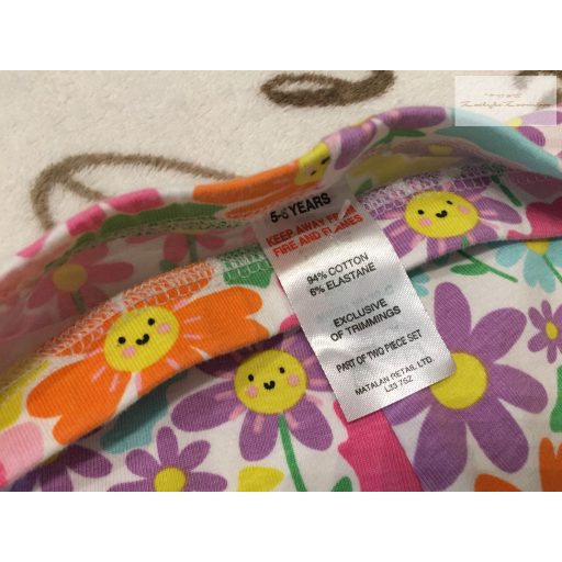 Matalan 5-6 év 110-116 cm színes virágmintás pamut lány legging- újszerű,hibátlan