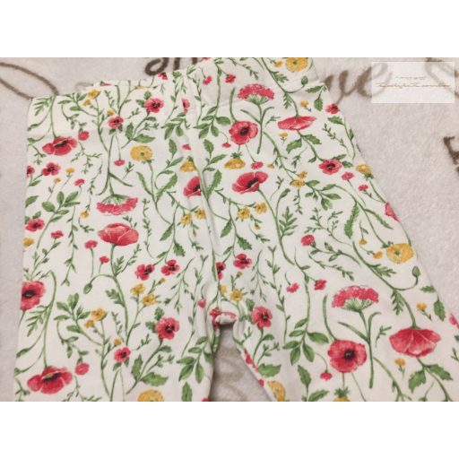 Nutmeg 6- 9 hó 68 - 74 cm színes virágmintás pamut lány legging újszerű,hibátlan