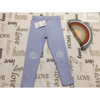   Next 4-5 év 110 cm világoskék, felhő mintás vastag polár béléses lány legging- új, címkés