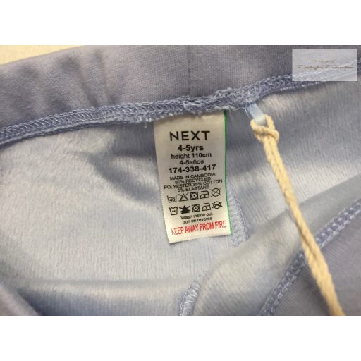 Next 4-5 év 110 cm világoskék, felhő mintás vastag polár béléses lány legging- új, címkés