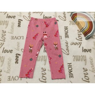   Matalan 18 - 23  hó 86 - 92 cm rózsaszín, télapó - rénszarvas mintás puha pamut lány legging -  új, szettet bontottam- karácsonyi