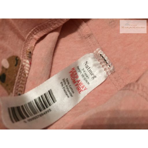 Nutmeg 3-4 év 104 cm rózsaszín, rénszarvas fej mintás  pamut lány legging - újszerű,hibátlan