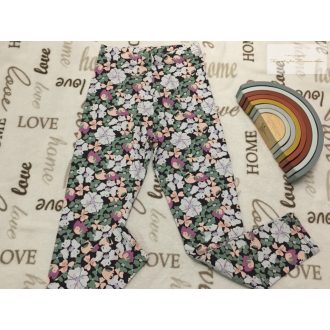   Nutmeg 10-11 év 140-146 cm színes virágmintás pamut lány legging - újszerű,hibátlan