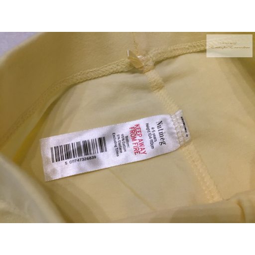 Nutmeg 4 - 5 év 104 - 110 cm sárga, szárán hímzett virágmintás pamut lány legging- új, szettet bontottam