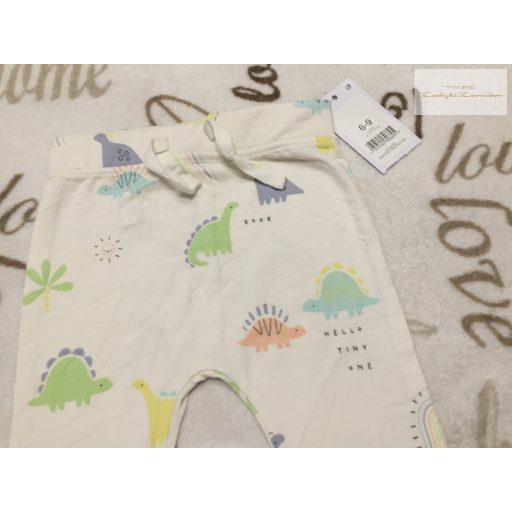 George 6-9 hó 68-74 cm  színes dinó mintás vékony pamut fiú nadrág/ legging- új, címkés