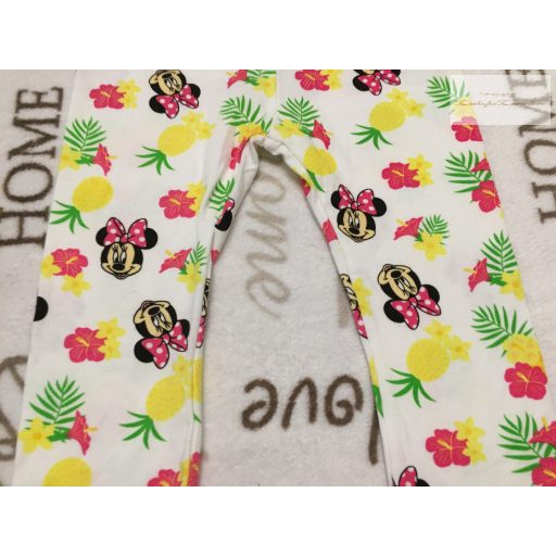 Disney 6-9 hó 68-74 cm Minnie - virágmintás vékony pamut lány legging - újszerű,hibátlan