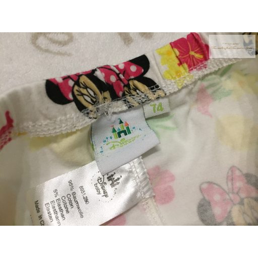 Disney 6-9 hó 68-74 cm Minnie - virágmintás vékony pamut lány legging - újszerű,hibátlan
