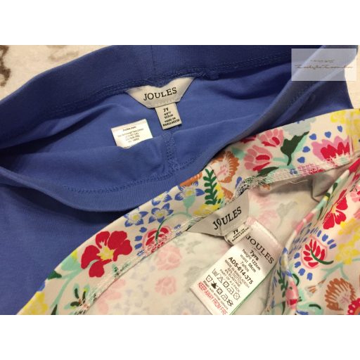 Joules 7 év 122 cm kék és színes virágmintás pamut lány rövid legging szett 2 db -új, szettet bontottam