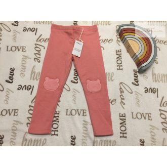   Next 3-4 év 104 cm rózsaszín, térdén maci fej mintás, polár béléses  lány legging-új, címkés
