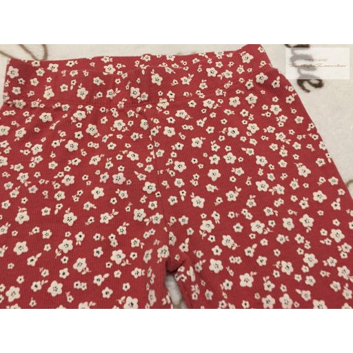 Nutmeg 4 - 5 év 104 - 110 cm apró fehér virágmintás bordázott pamut lány legging- újszerű,hibátlan