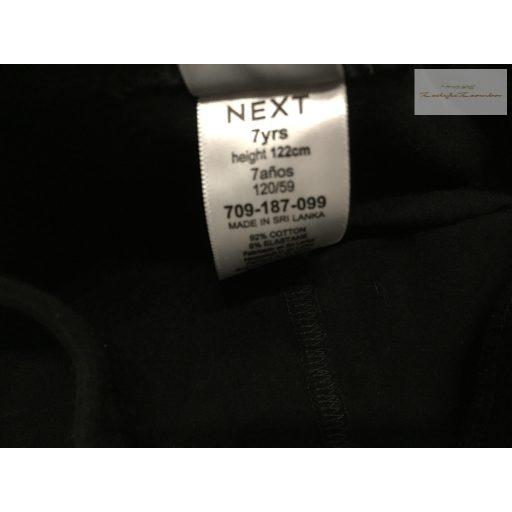 Next 7 év 122 cm fekete, vastagabb pamut lány legging- újszerű,hibátlan