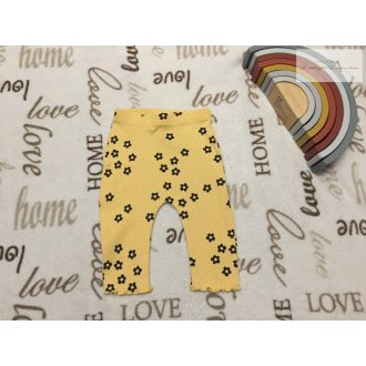   George 3-6 hó 62-68 cm  sárga, virágmintás pamut lány legging-  -újszerű,hibátlan