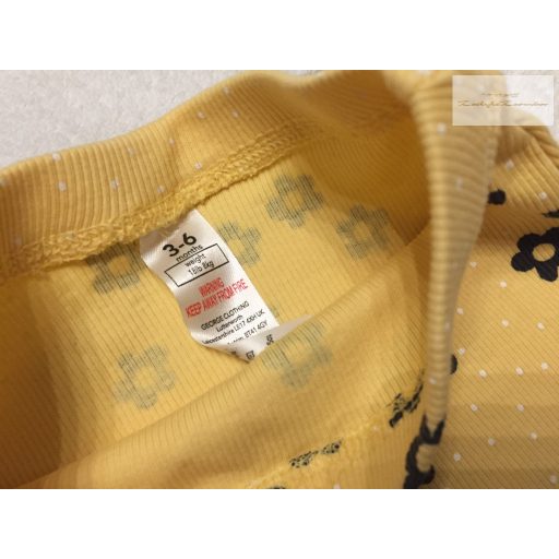 George 3-6 hó 62-68 cm  sárga, virágmintás pamut lány legging-  -újszerű,hibátlan
