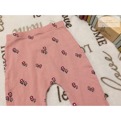 Matalan 12 - 18  hó 80 - 86  cm  rózsaszín, virágmintás pamut lány legging  újszerű,hibátlan