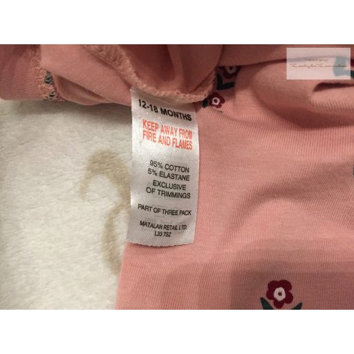Matalan 12 - 18  hó 80 - 86  cm  rózsaszín, virágmintás pamut lány legging  újszerű,hibátlan
