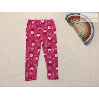   TU 18  - 24 hó 86 - 92 cm rózsaszín, Mikulás mintás pamut lány legging -újszerű,hibátlan
