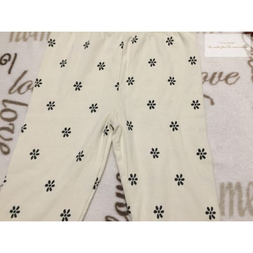 George 6-7 év 116-122 cm  apró fekete virágmintás pamut lány legging-  újszerű, hibátlan