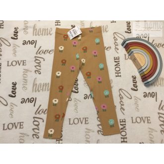   Next 4-5 év 110  cm barna, színes virágmintás  pamut lány legging- új, címkés