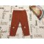C§A 9-12 hó 80 cm barna, térdein maci fej mintás pamut fiú legging - újszerű,hibátlan